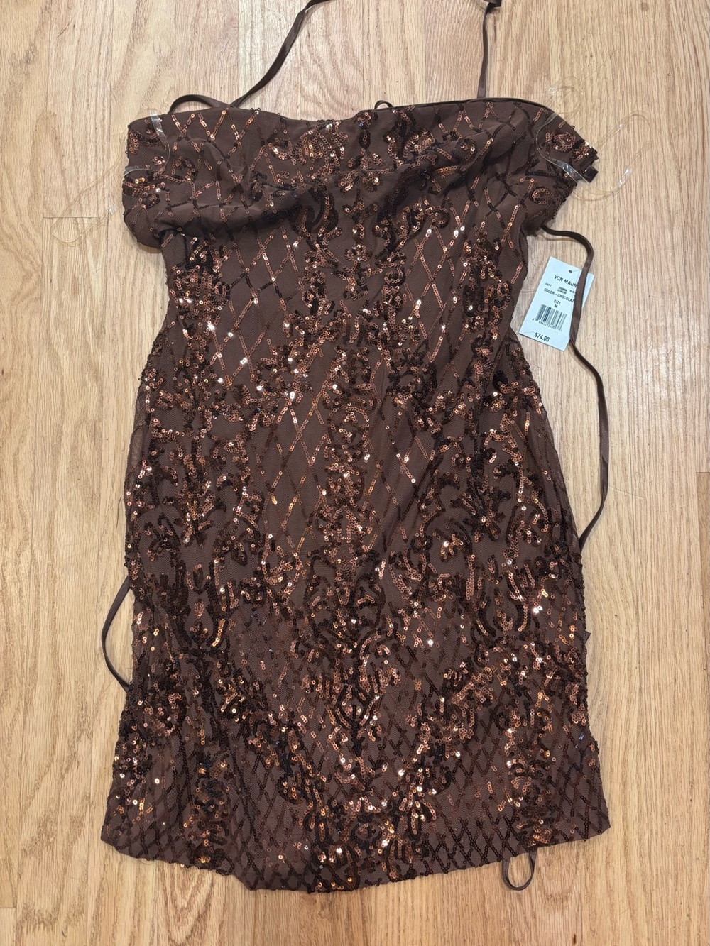 Crystal Doll Brown Sequin Party Dress